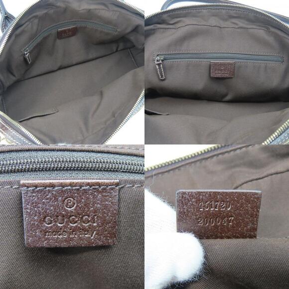 GUCCI Authentic Brown Leather Boston Bag Hobos
